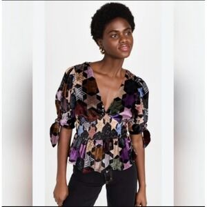 Sea Top Velvet Multi Star Estella‎ Smocked